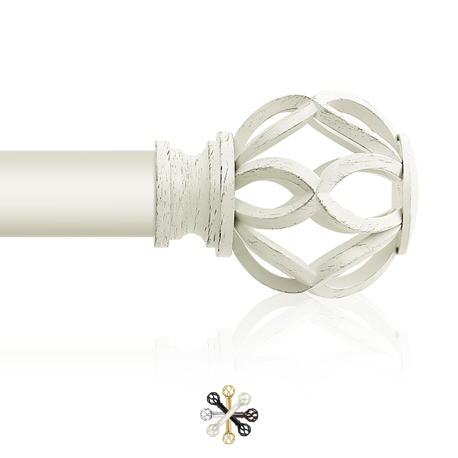 TVWOO twisted cage finials add antique charm to your curtain setup