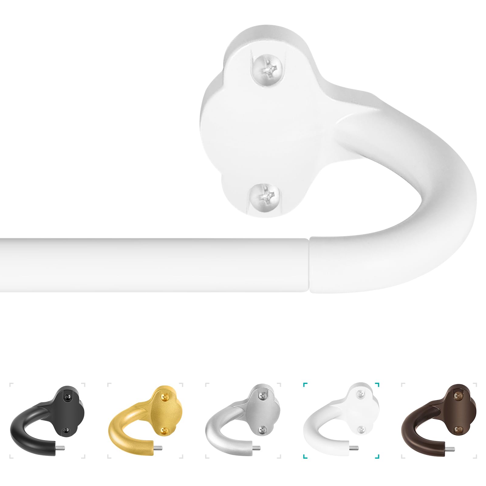TVWOO wrap-around curtain rod 66-120 inches, white finish improves room lighting control