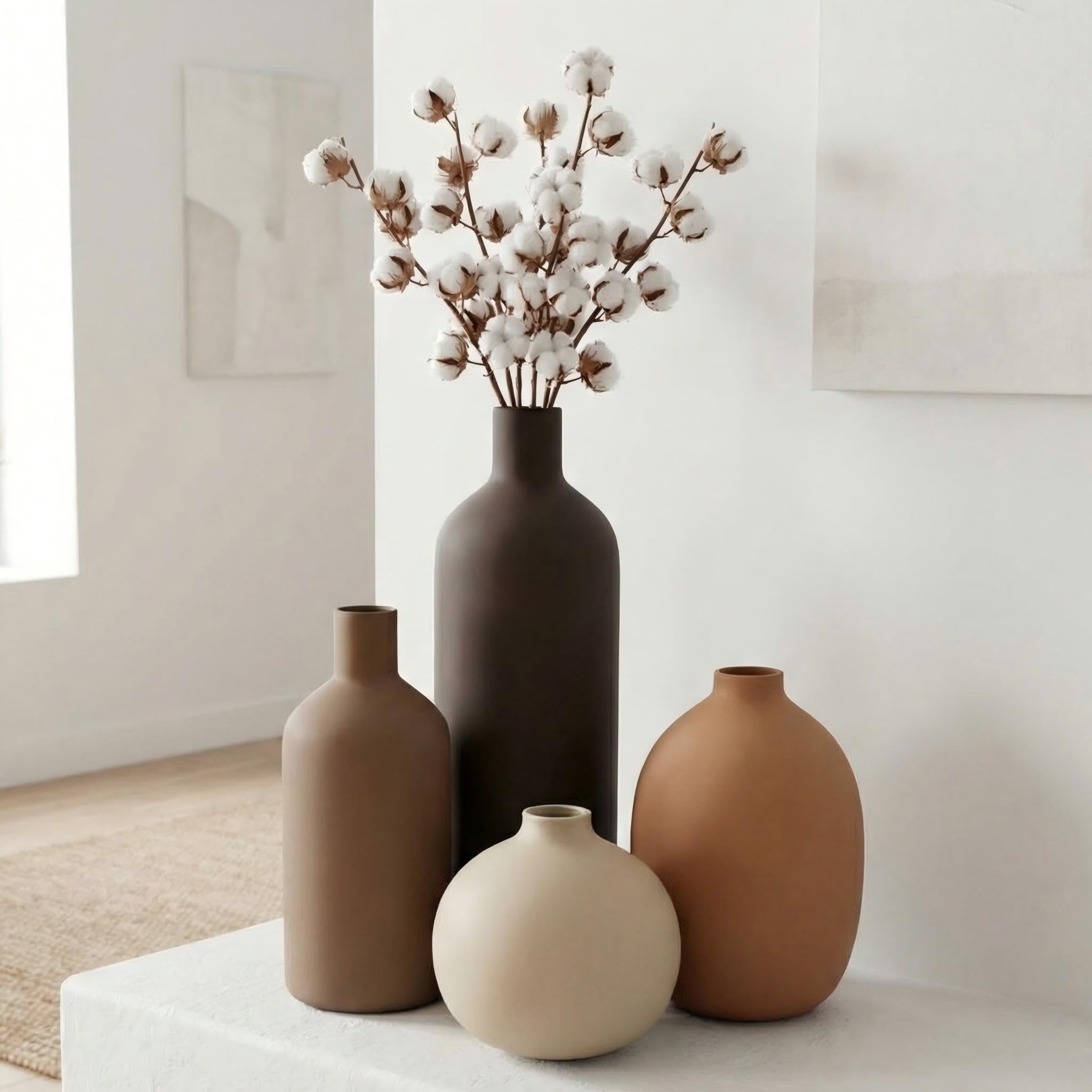 Tvzouo ceramic vase set four-sizes-ready supports varied arrangements.