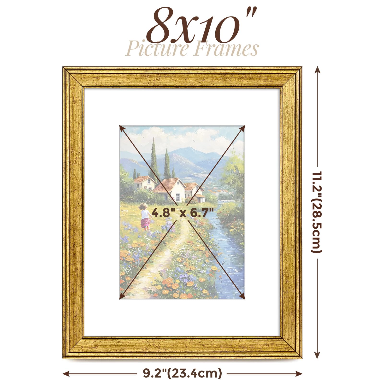 TWING 8x10 gold frames for wall or tabletop display.