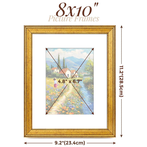 TWING 8x10 gold frames for wall or tabletop display.