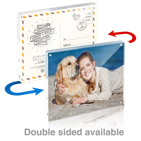 TWING 8x10 acrylic frame with double-sided display option.
