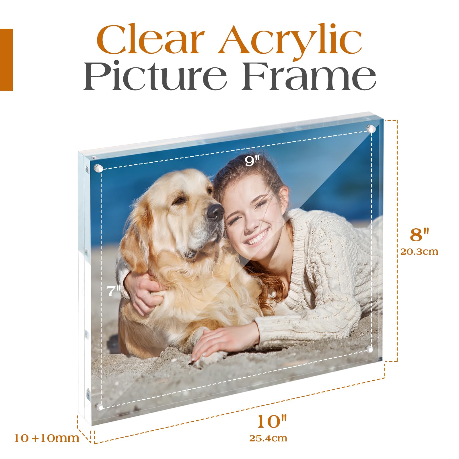 TWING 8x10 frame showing magnetic bond for secure photos.