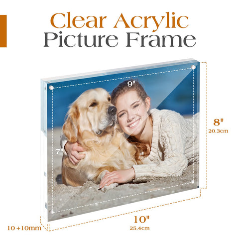 TWING 8x10 frame showing magnetic bond for secure photos.