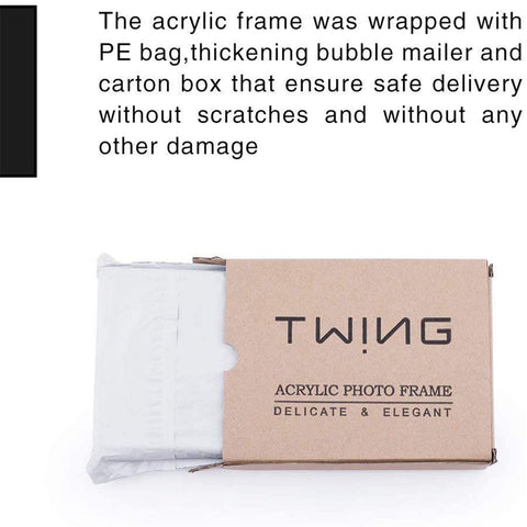 TWING 8x10 clear frame highlighting ready-to-gift display setup.