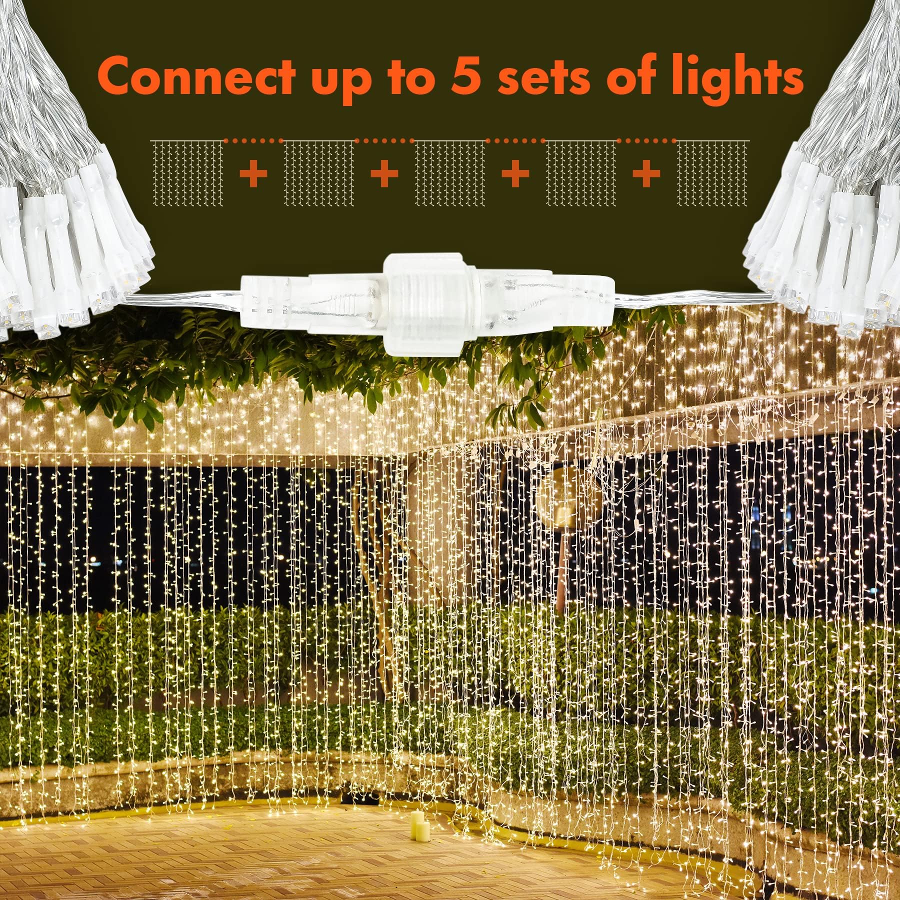 Twinkle Star 2-pack curtain lights ideal for framing wedding or party windows