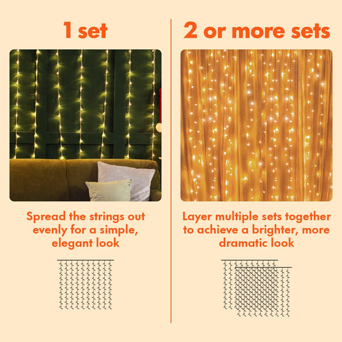 Twinkle Star 9.9ft lead wire for flexible placement of curtain lights