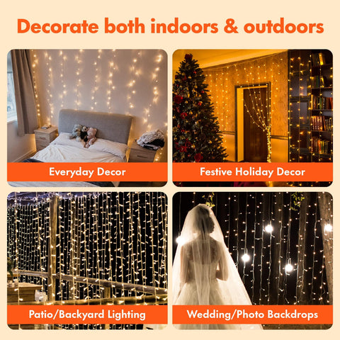 Twinkle Star IP44 waterproof curtain lights for indoor and sheltered outdoor decor