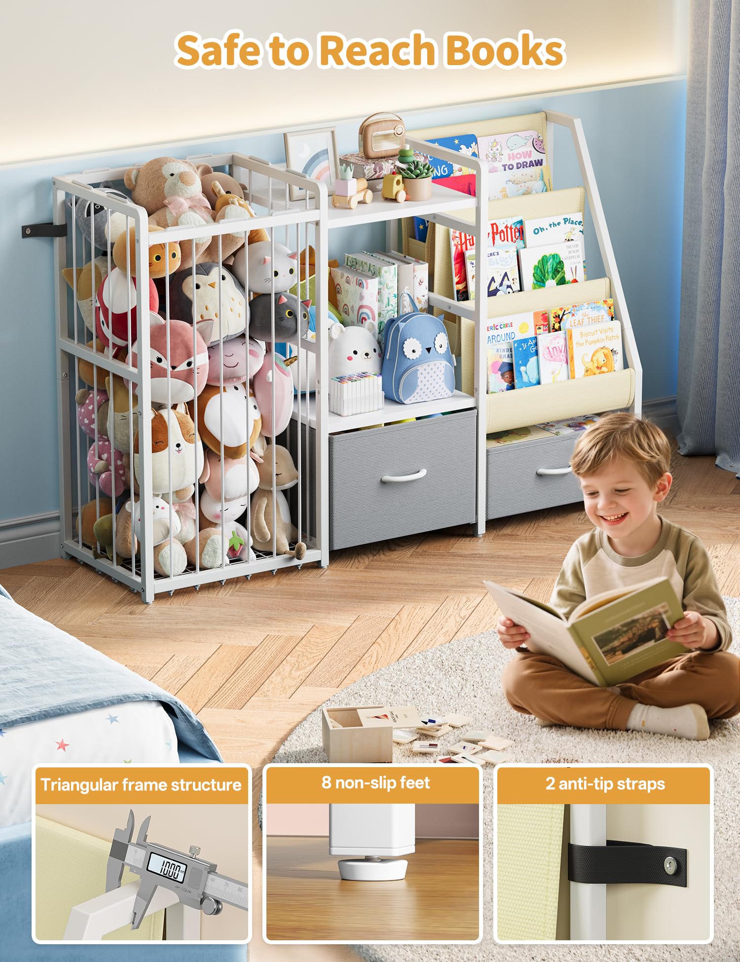 Twinkoo bottom drawers provide extra space for small toys and clutter.