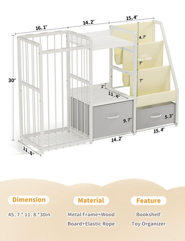 Twinkoo spacious toy shelf helps tidy playtime with organized storage.