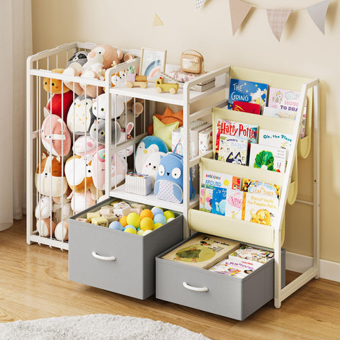 Twinkoo three-tier sling bookcase keeps kids' books within easy reach.