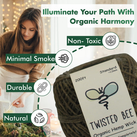 Twisted Bee eco-conscious wick supports sustainable candle projects.