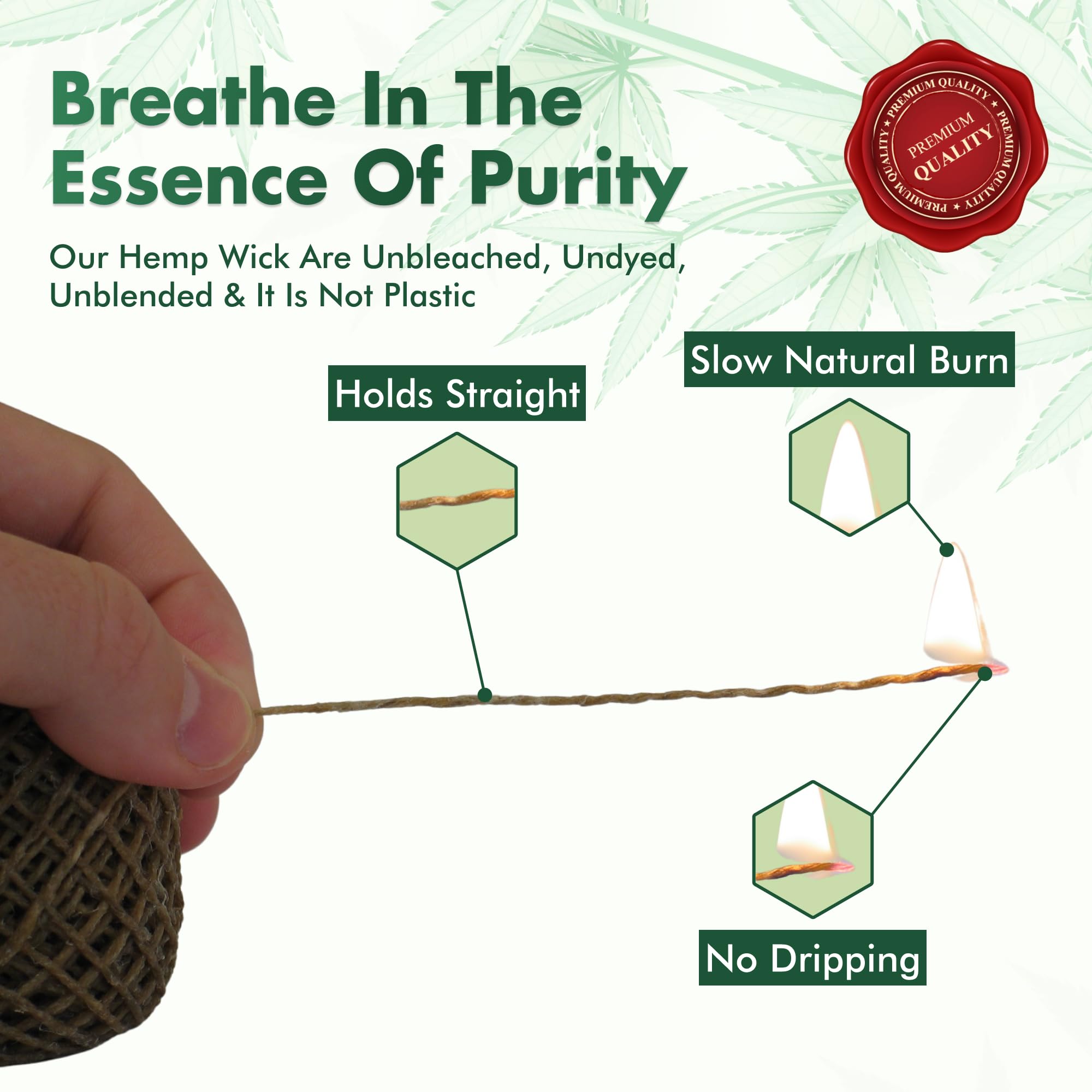 Twisted Bee slow-burn wick reduces dripping for a cleaner flame.