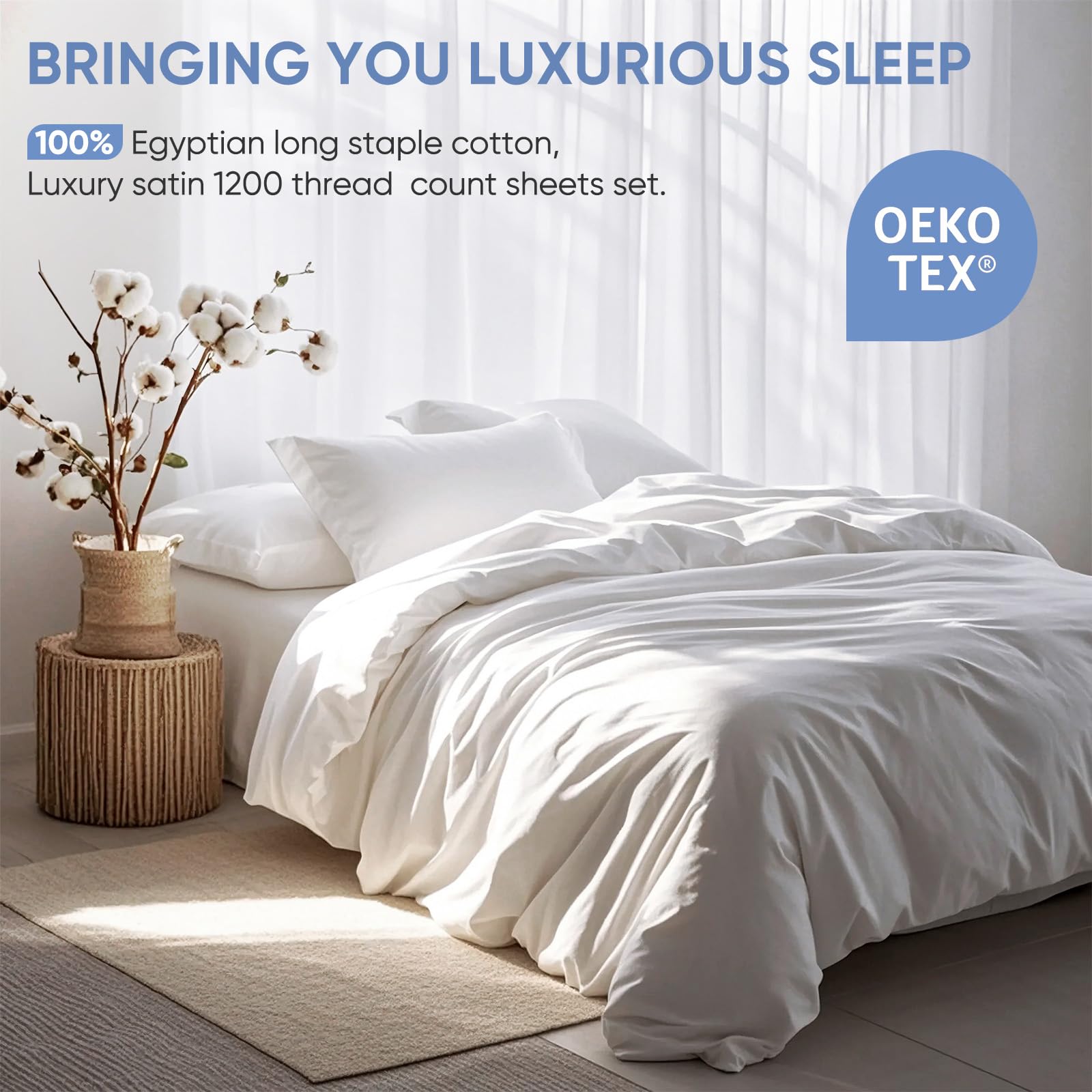 TWK 1200TC 18-inch deep pocket fitting thick mattresses securely.