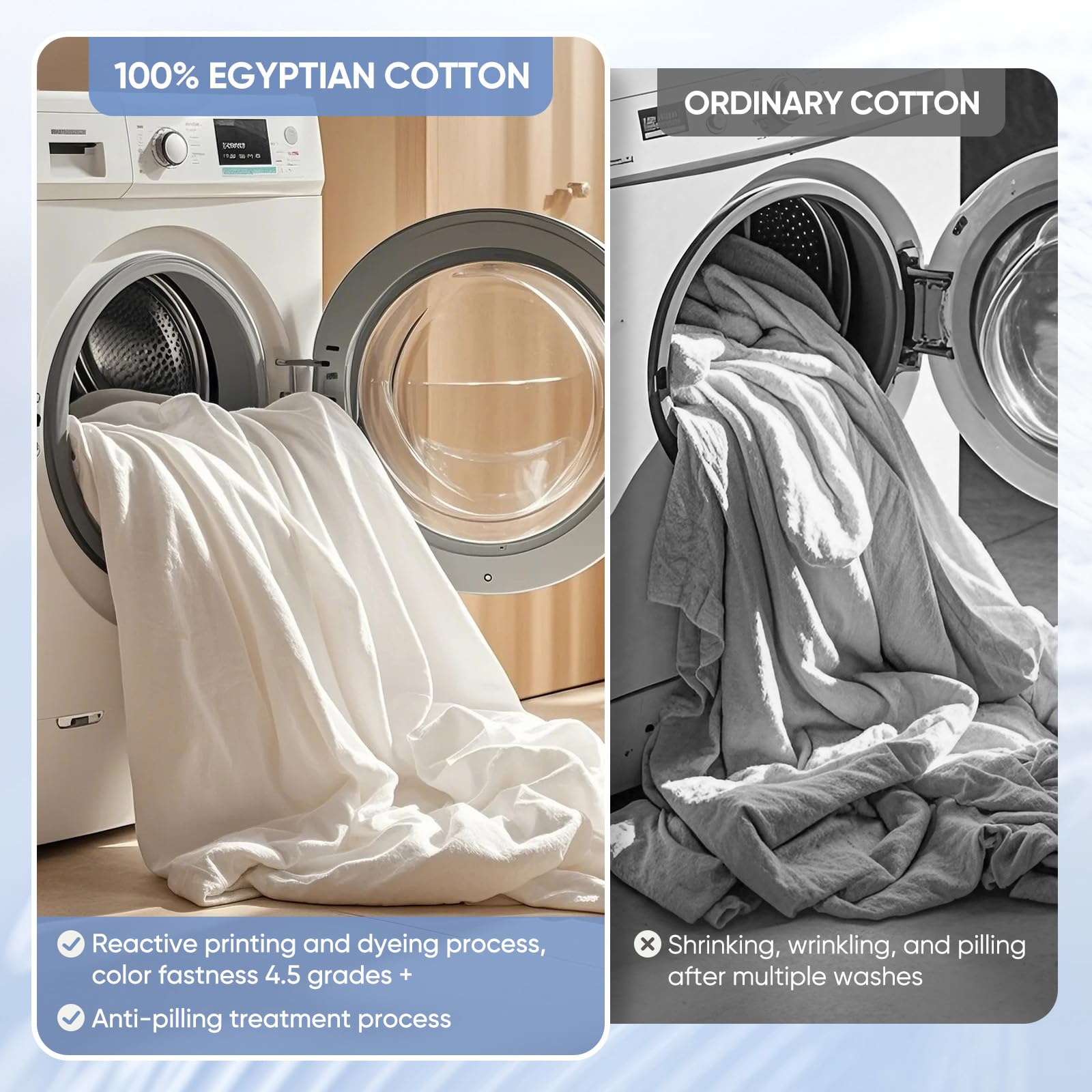TWK 1200TC white king sheet set providing hotel-style bedroom elegance.