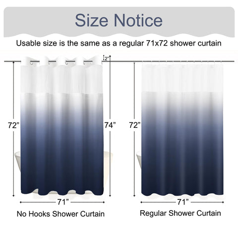 TWLSNCD 71x74 curtain fits standard tub spaces with a sleek look.