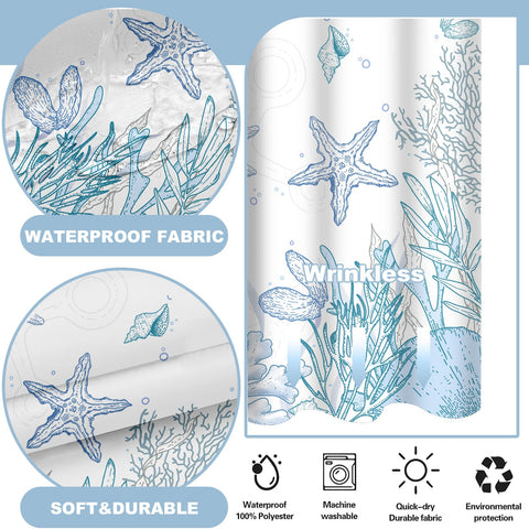 TWLSNCD coastal-beach pattern adds nautical vibe to any bath.