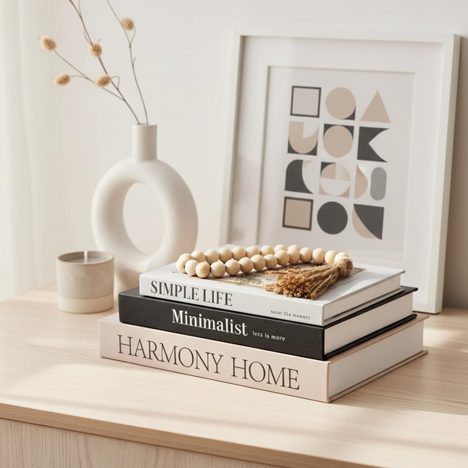 TwoDays Set of 3 decorative books elevates display arrangements.