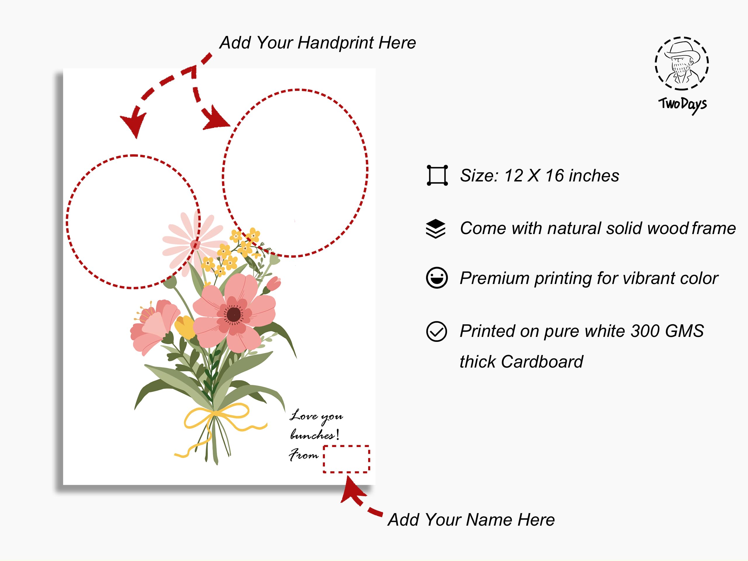 TwoDays handprint placement guide helps create perfect, mess-free impressions.