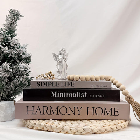 TwoDays Purely Decorative empty books create a minimalist look.