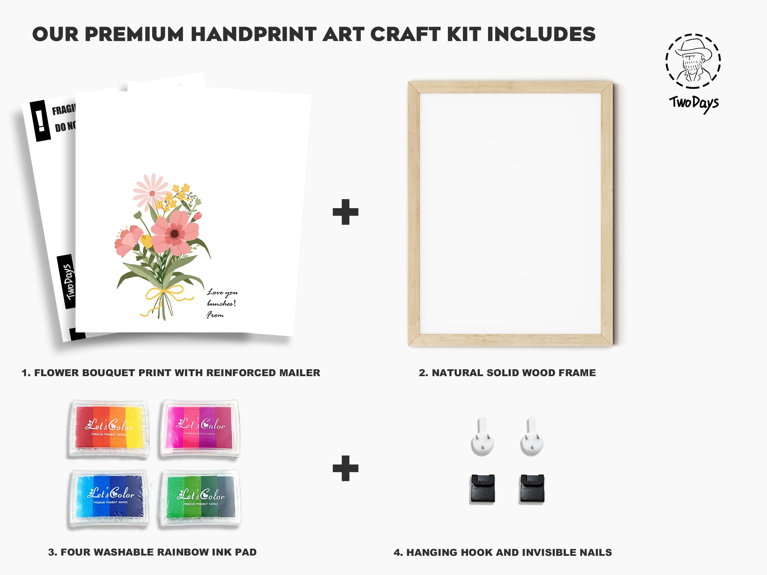 TwoDays solid wood frame with front-loading design secures the artwork.