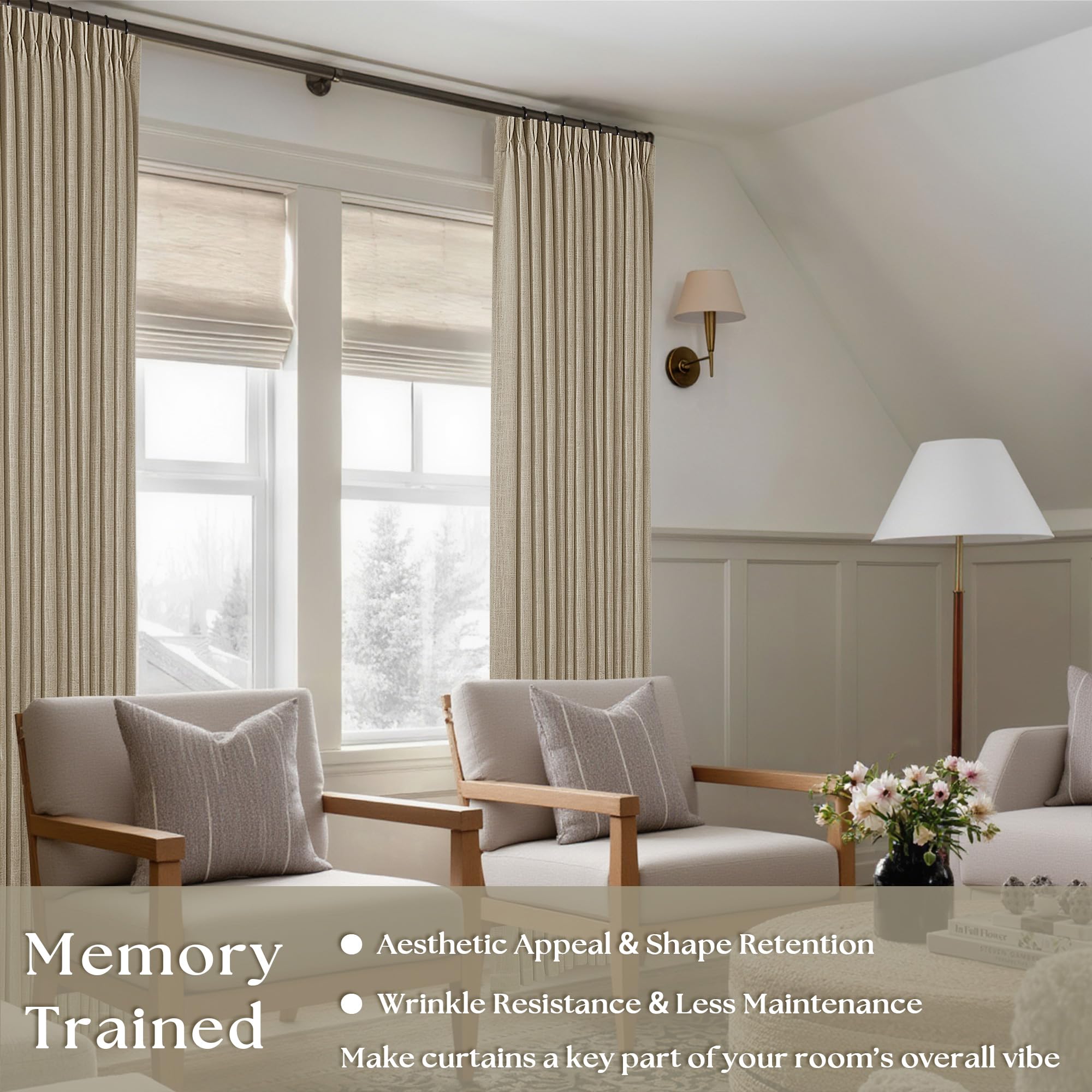TWODRAPES 102-inch curtains pair assembled for immediate hanging