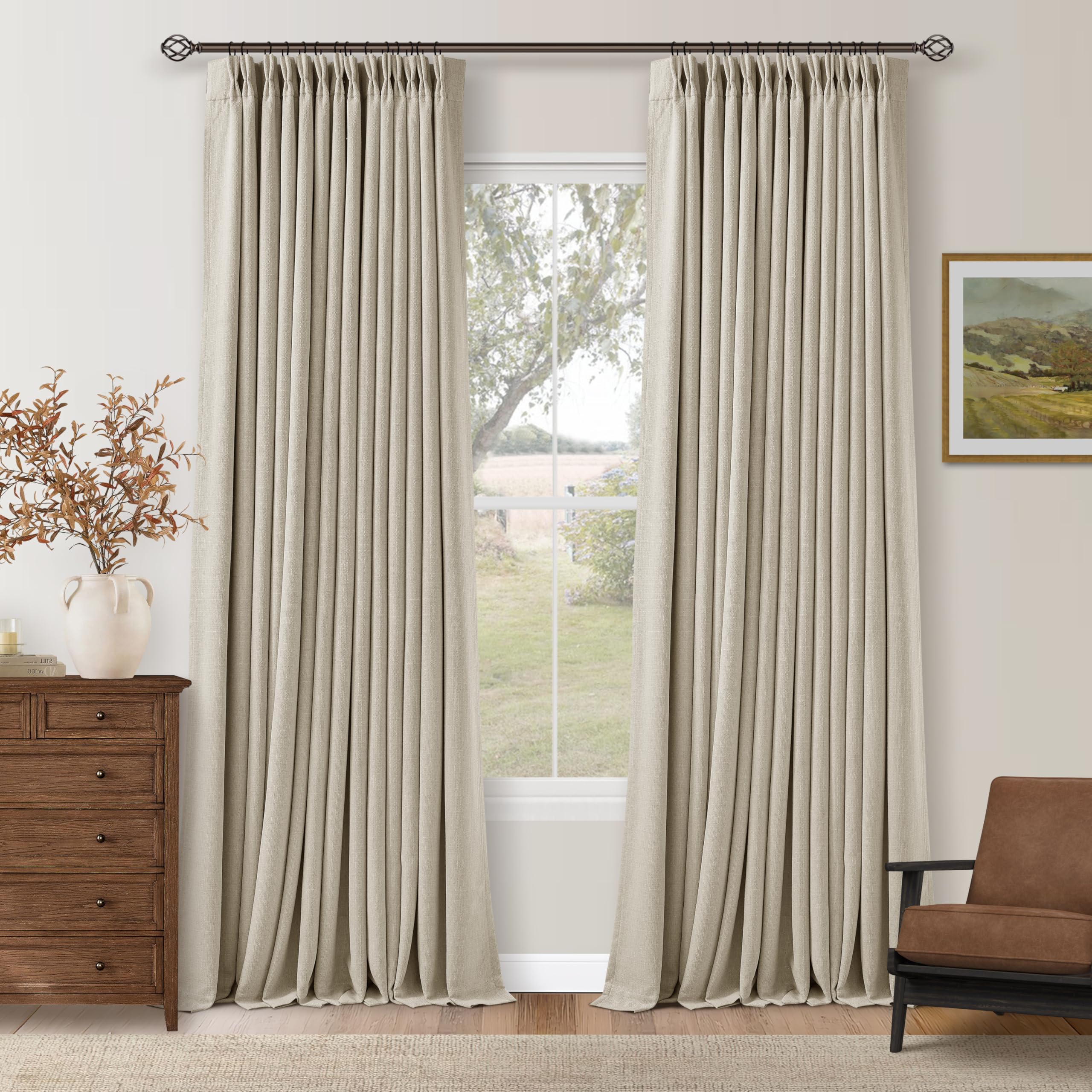 TWODRAPES 102inch blackout curtains front view for privacy and light control.