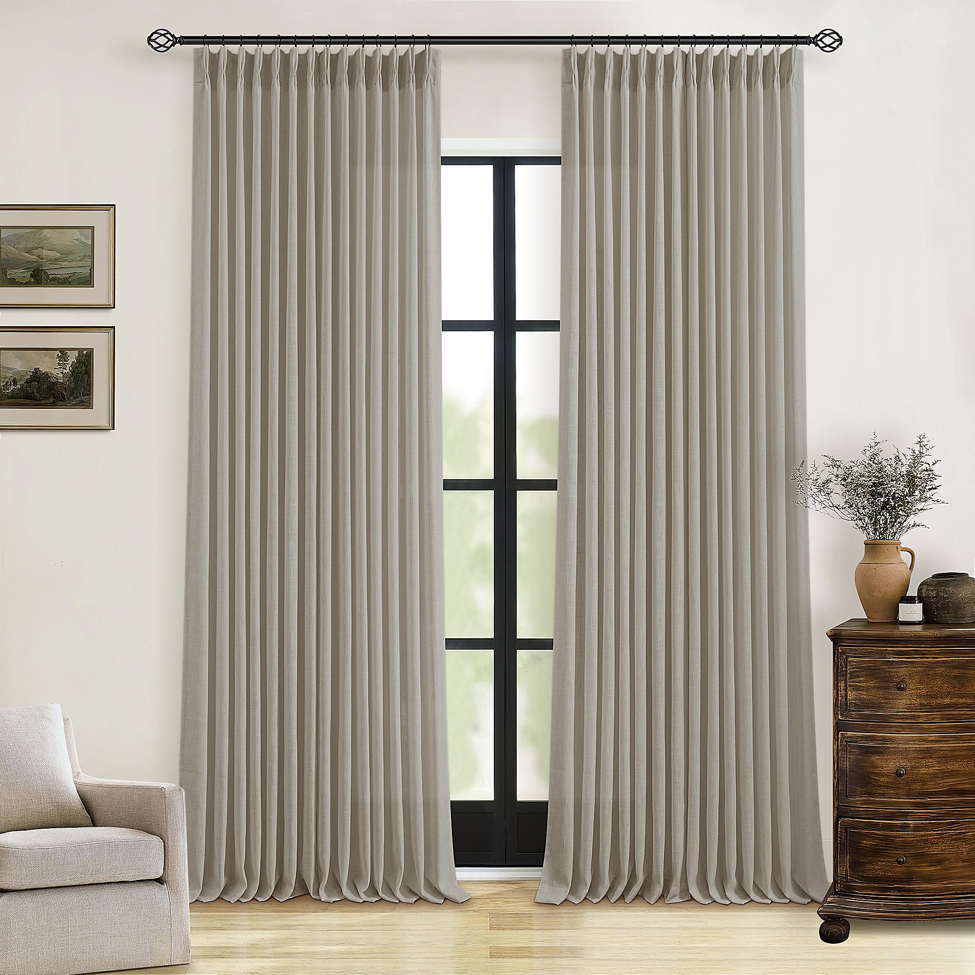 TwoDrapes 108-inch panel set ready for ceiling-to-floor coverage