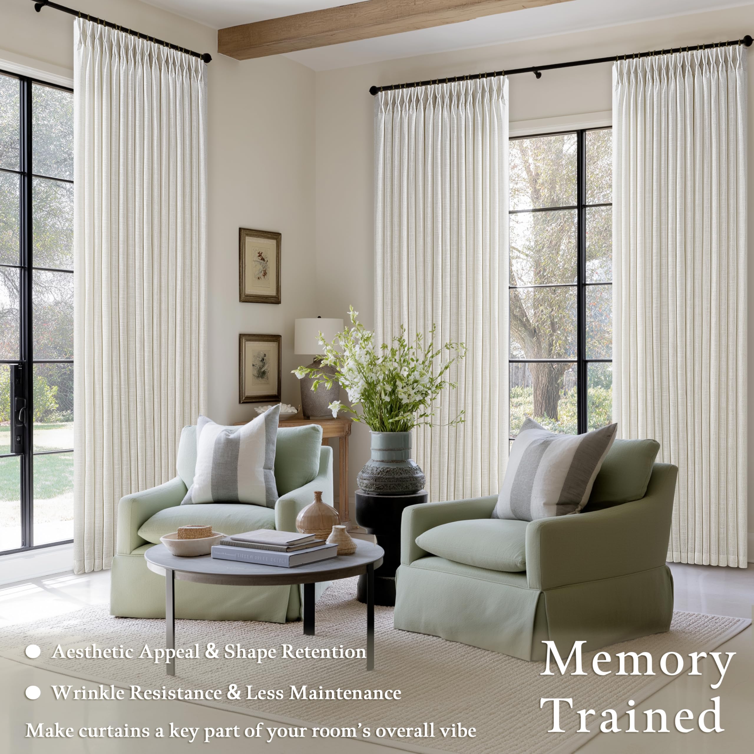 TWODRAPES 400gsm linen close-up highlights soft texture and durability.