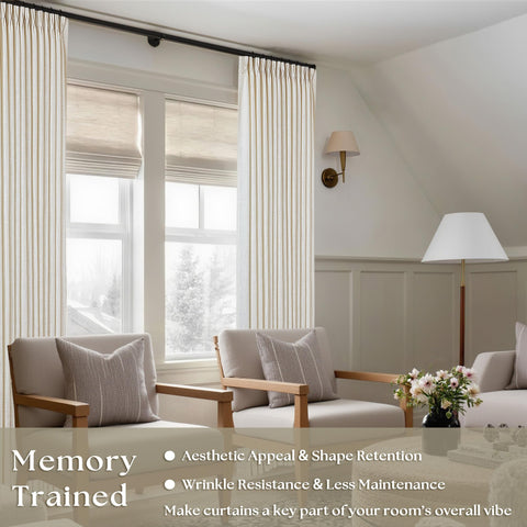 TWODRAPES 400gsm linen curtains diffuse harsh light for a soft daytime glow.