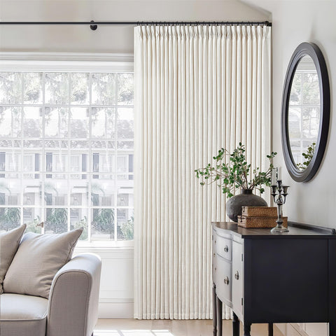 TWODRAPES 84-inch panels installed on living room window
