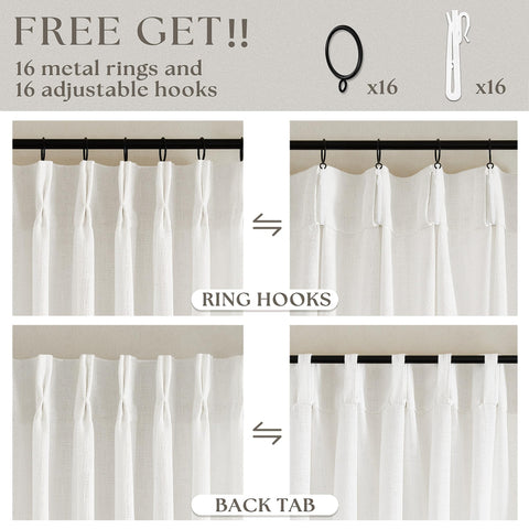 TWODRAPES back-tab curtains hide the rod for a clean, casual look.