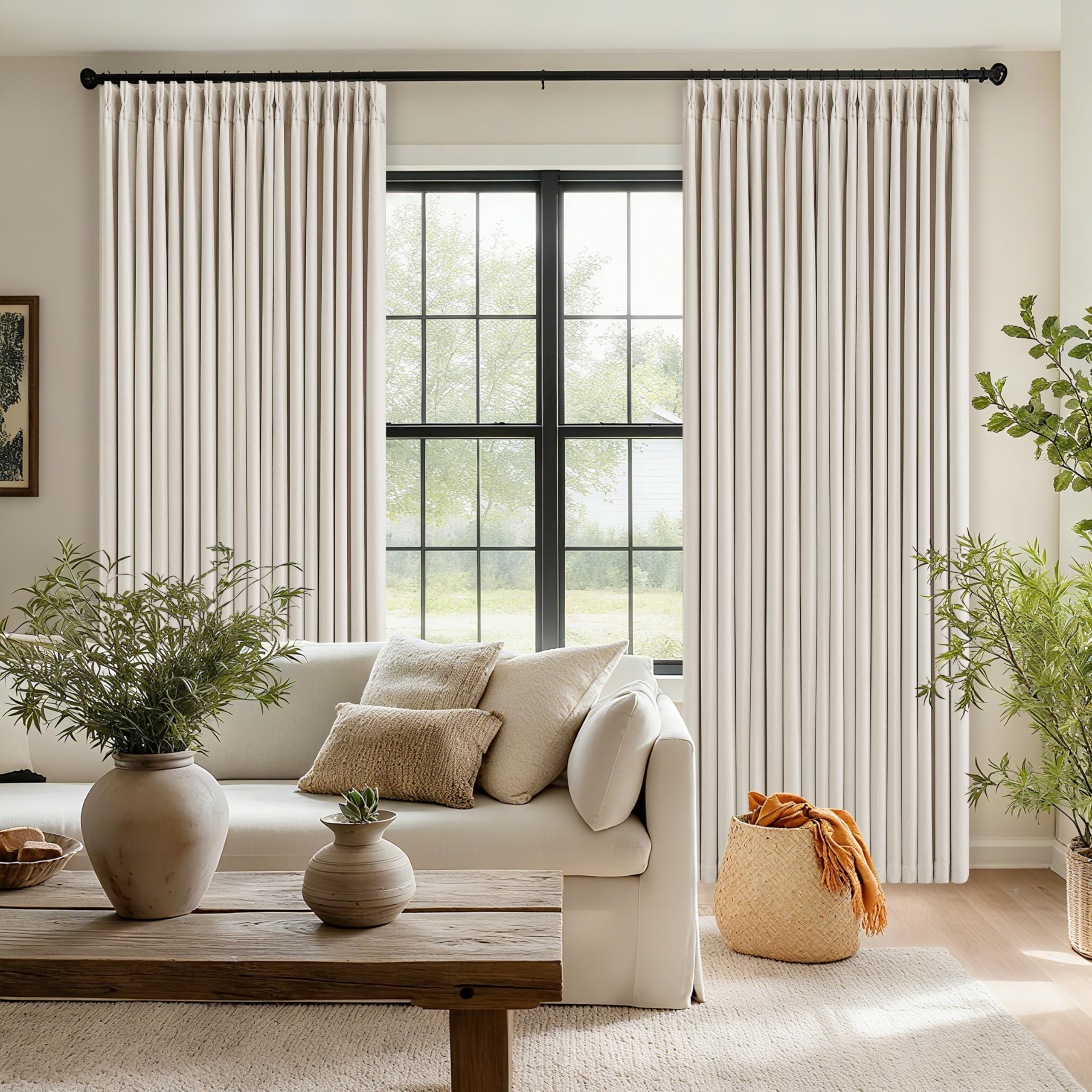 TWODRAPES back-tab option hides the rod for a clean, modern appearance.