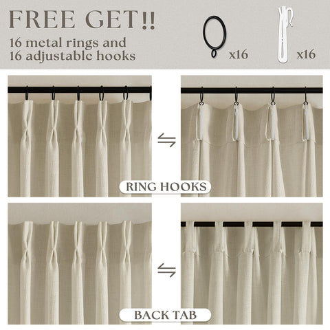 TWODRAPES bedroom setup with beige linen curtains for a calm space