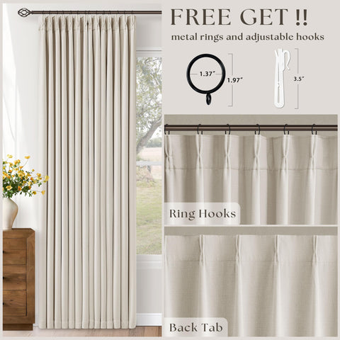 TWODRAPES Hanging options with hooks and rings for custom pleats.