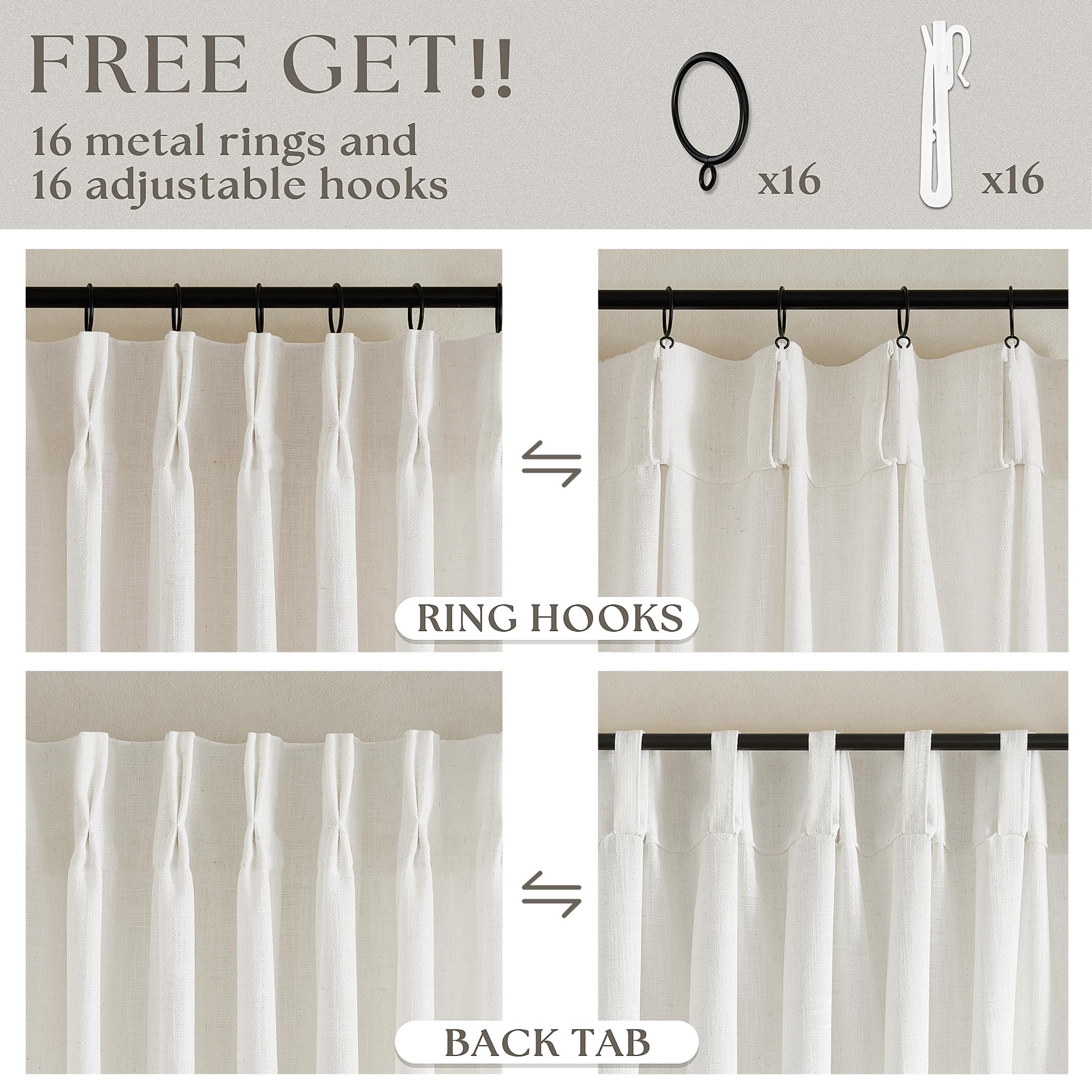 TWODRAPES back tab option offers a clean, rod-hiding finish.