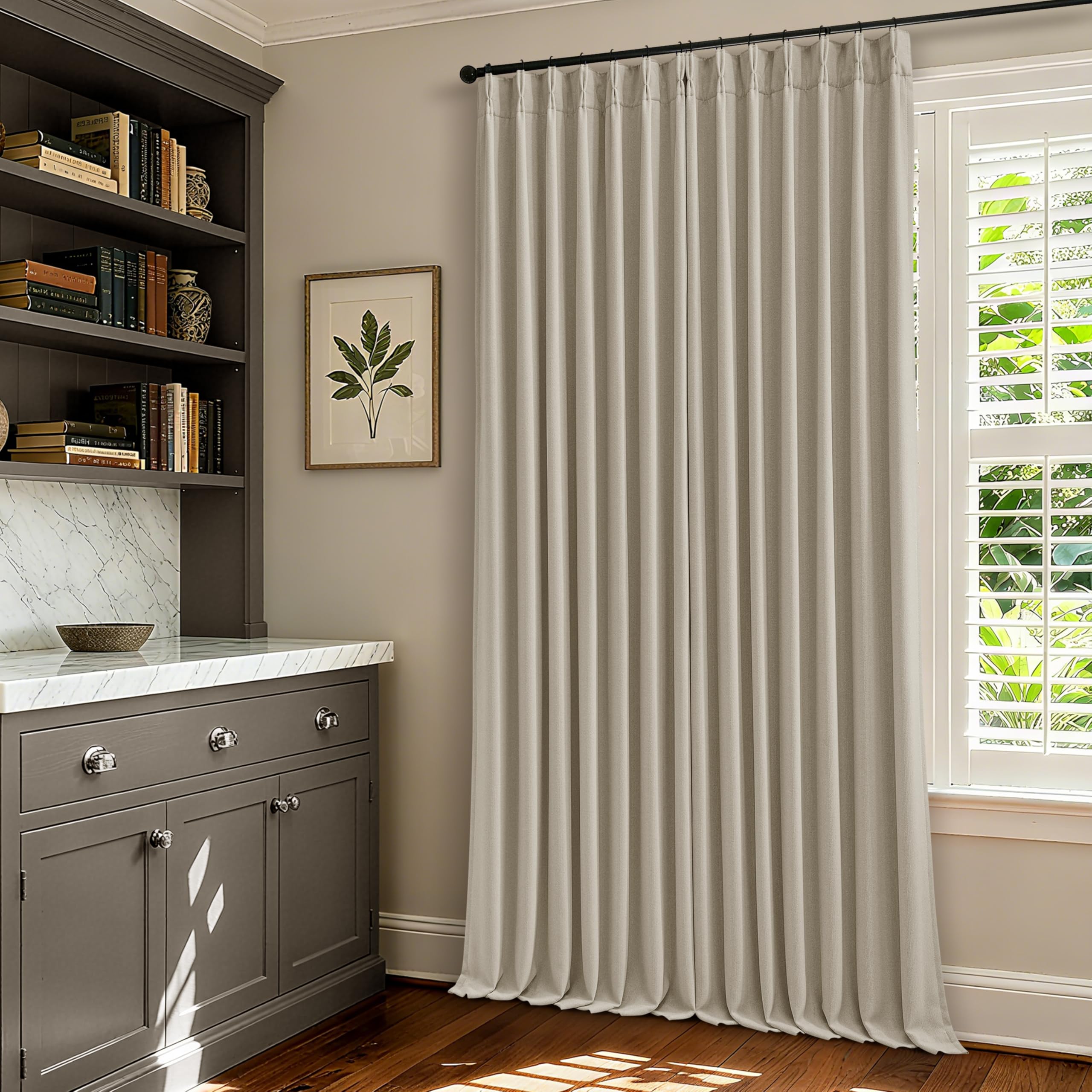 TWODRAPES package includes hooks and rings for easy setup.