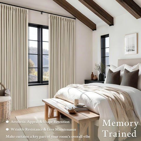 TWODRAPES weighted bottom corners keep drapes straight and neat.
