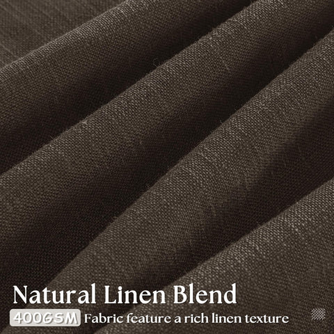 TWODRAPES dark chocolate window view shows semi-sheer light diffusion.