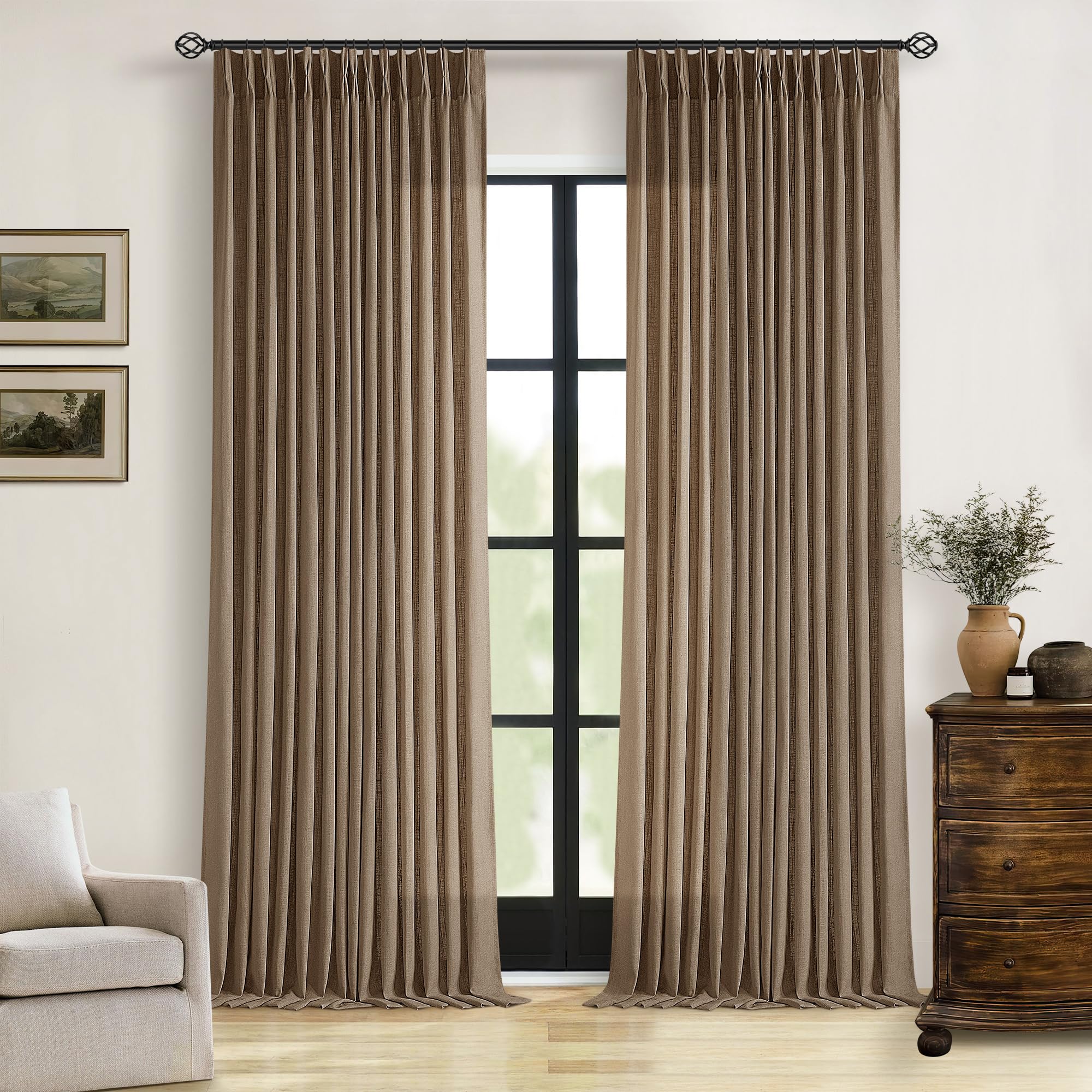 TWODRAPES Dutch Cocoa hooks and rings included for easy setup