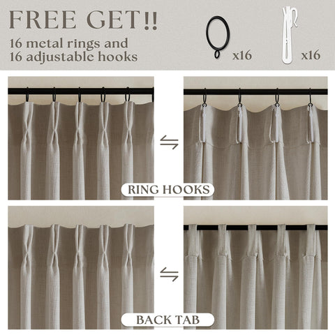 TWODRAPES hooks and rings enable easy, versatile hanging