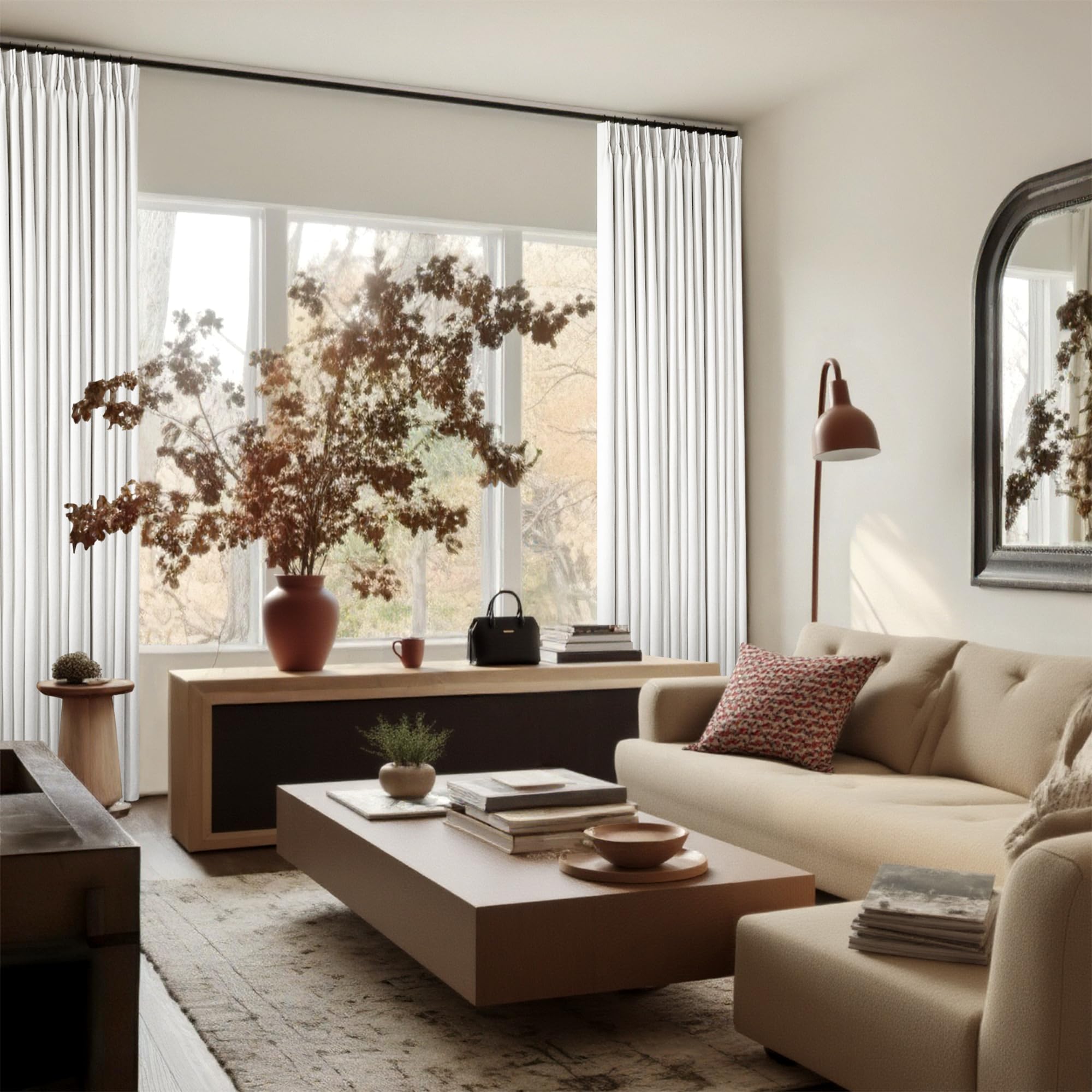 TWODRAPES included hooks and rings enable quick, secure installation on track or rod.