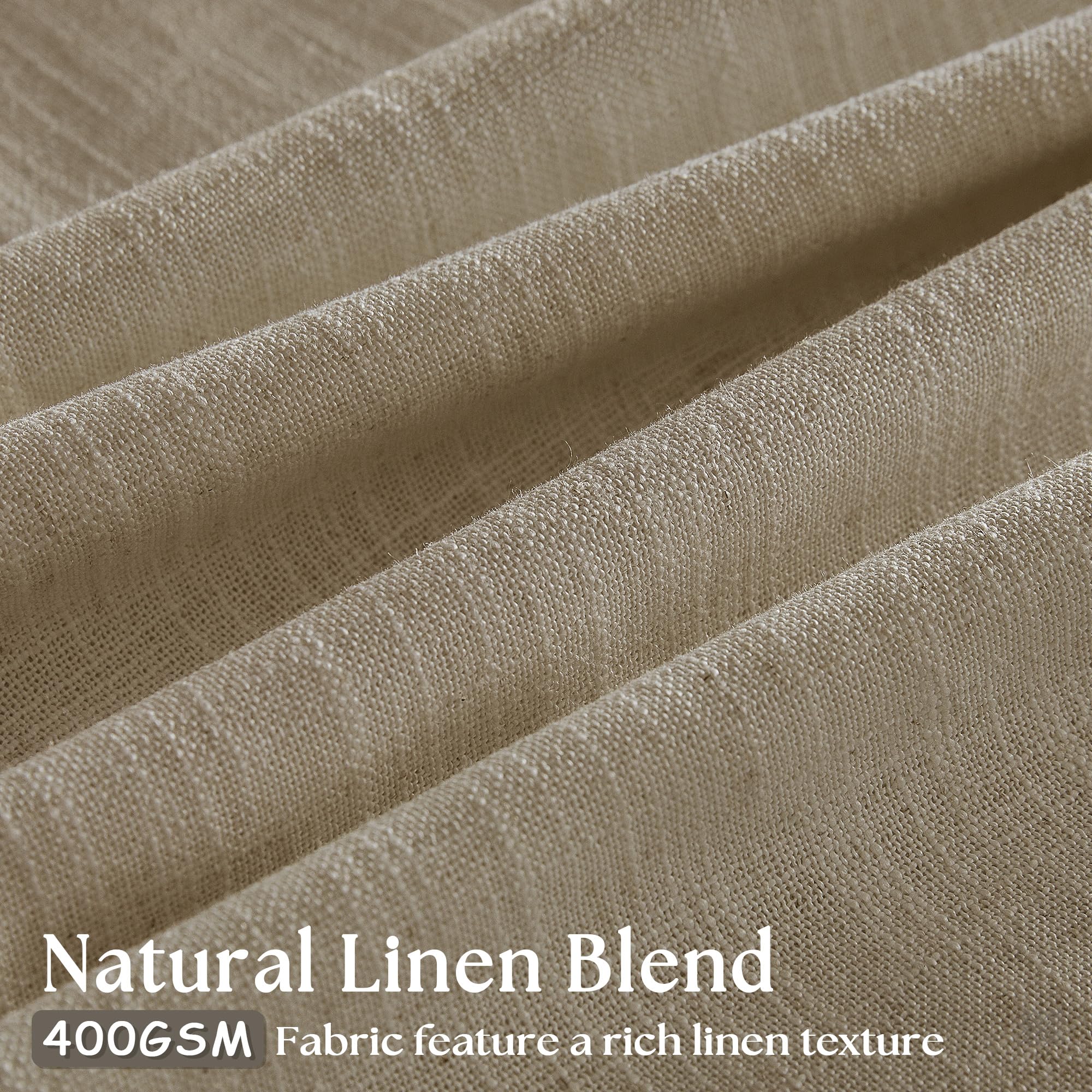 TWODRAPES linen fabric 400GSM closeup shows thick texture for privacy