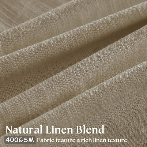TWODRAPES linen fabric 400GSM closeup shows thick texture for privacy
