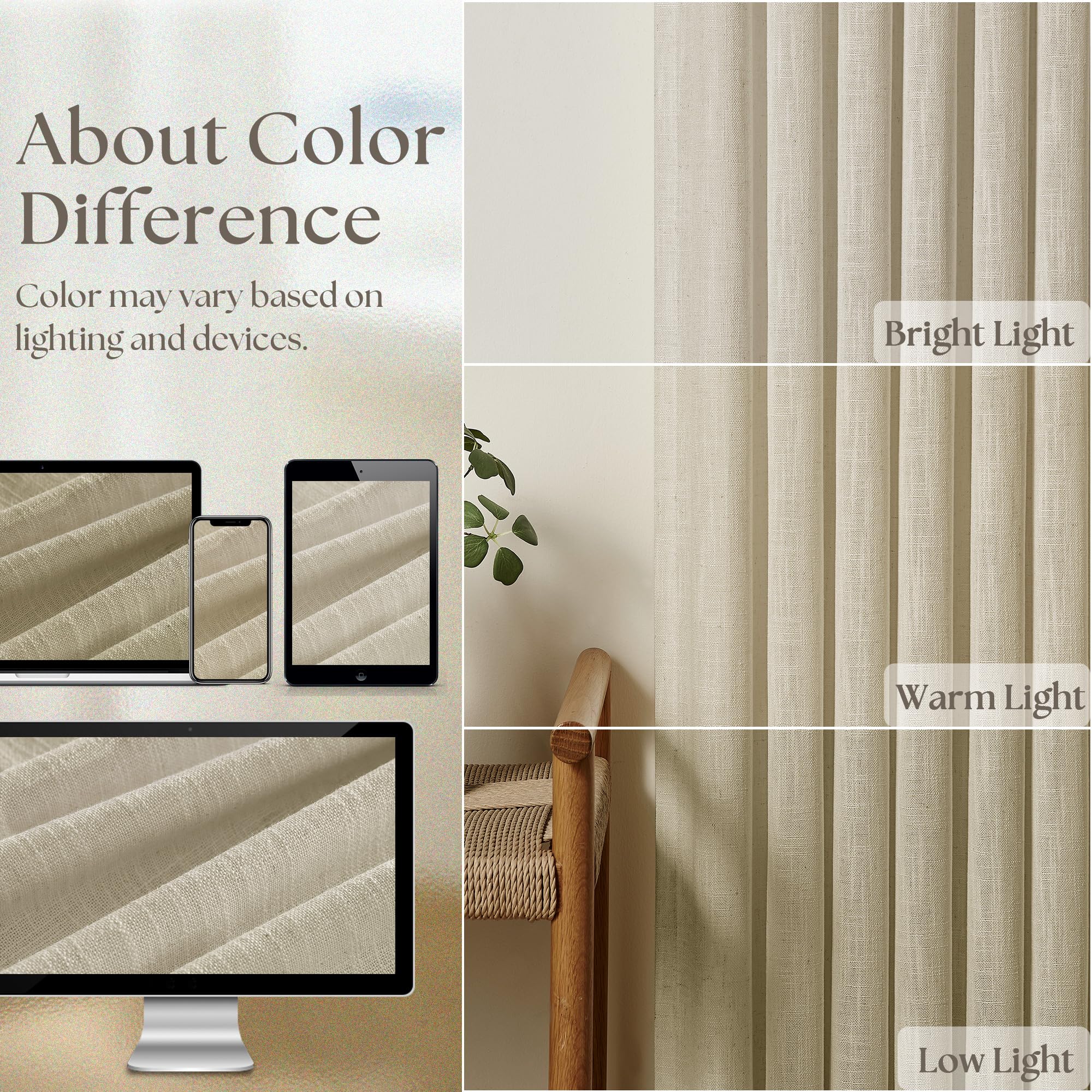 TWODRAPES back tab hanging option provides a clean, versatile curtain look