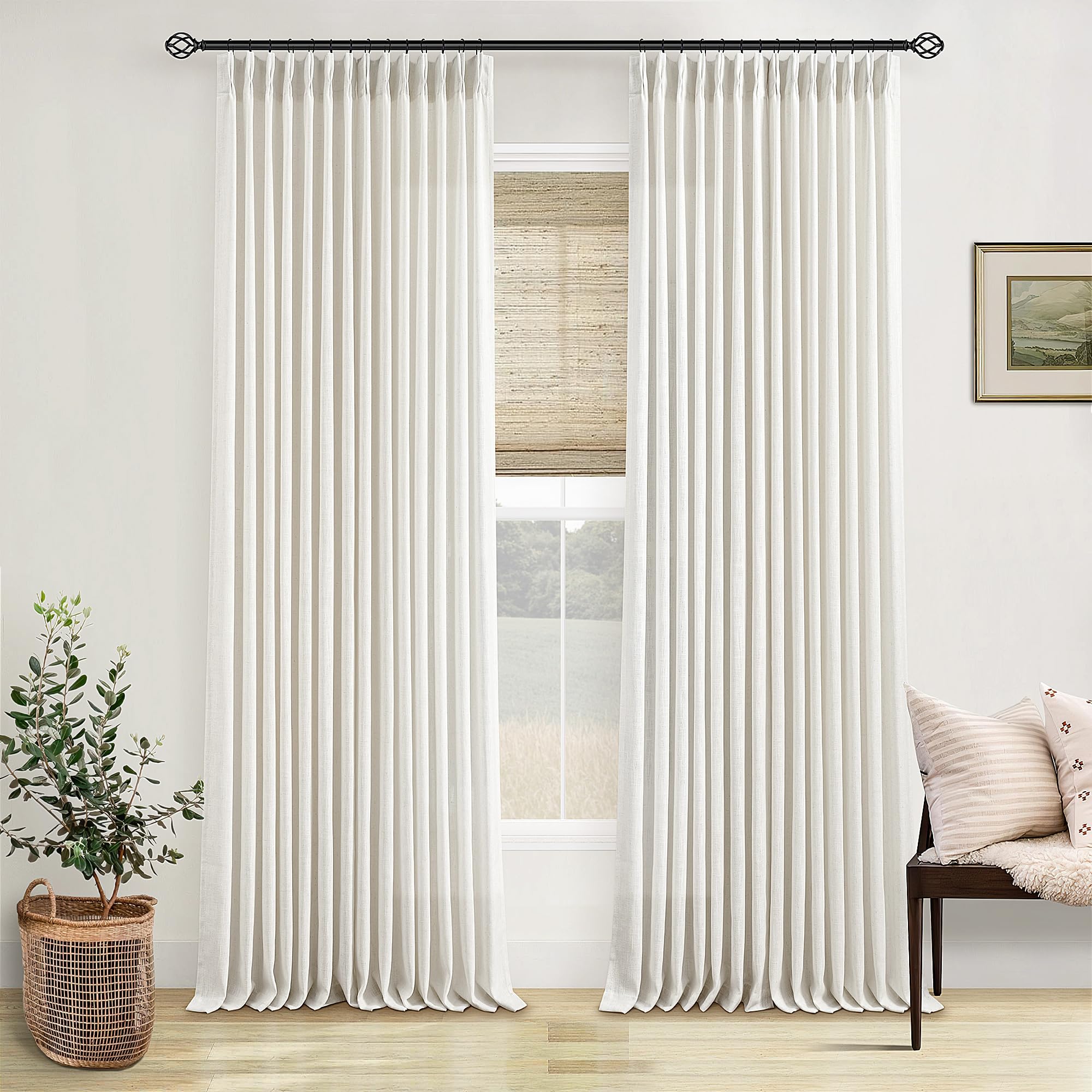 TWODRAPES luxurious linen texture enhances room aesthetics and light diffusion.