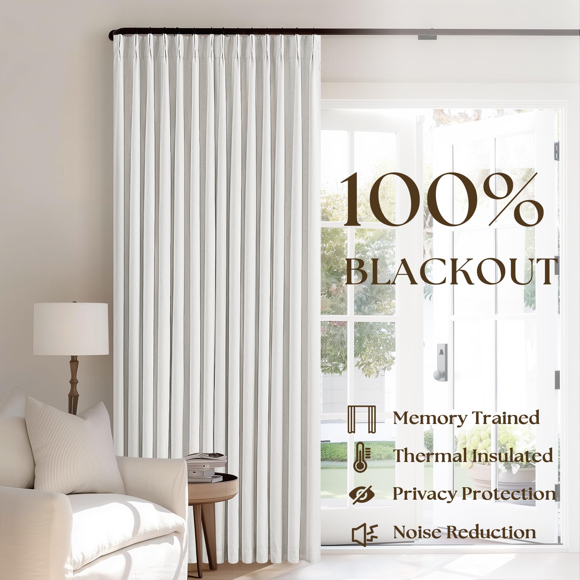 TWODRAPES memory shape curtains close-up keep a crisp silhouette between uses.