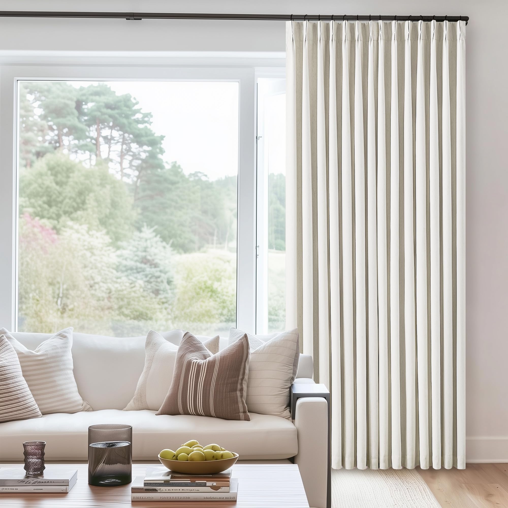 TWODRAPES memory shape pleats maintain a neat, tailored curtain silhouette.