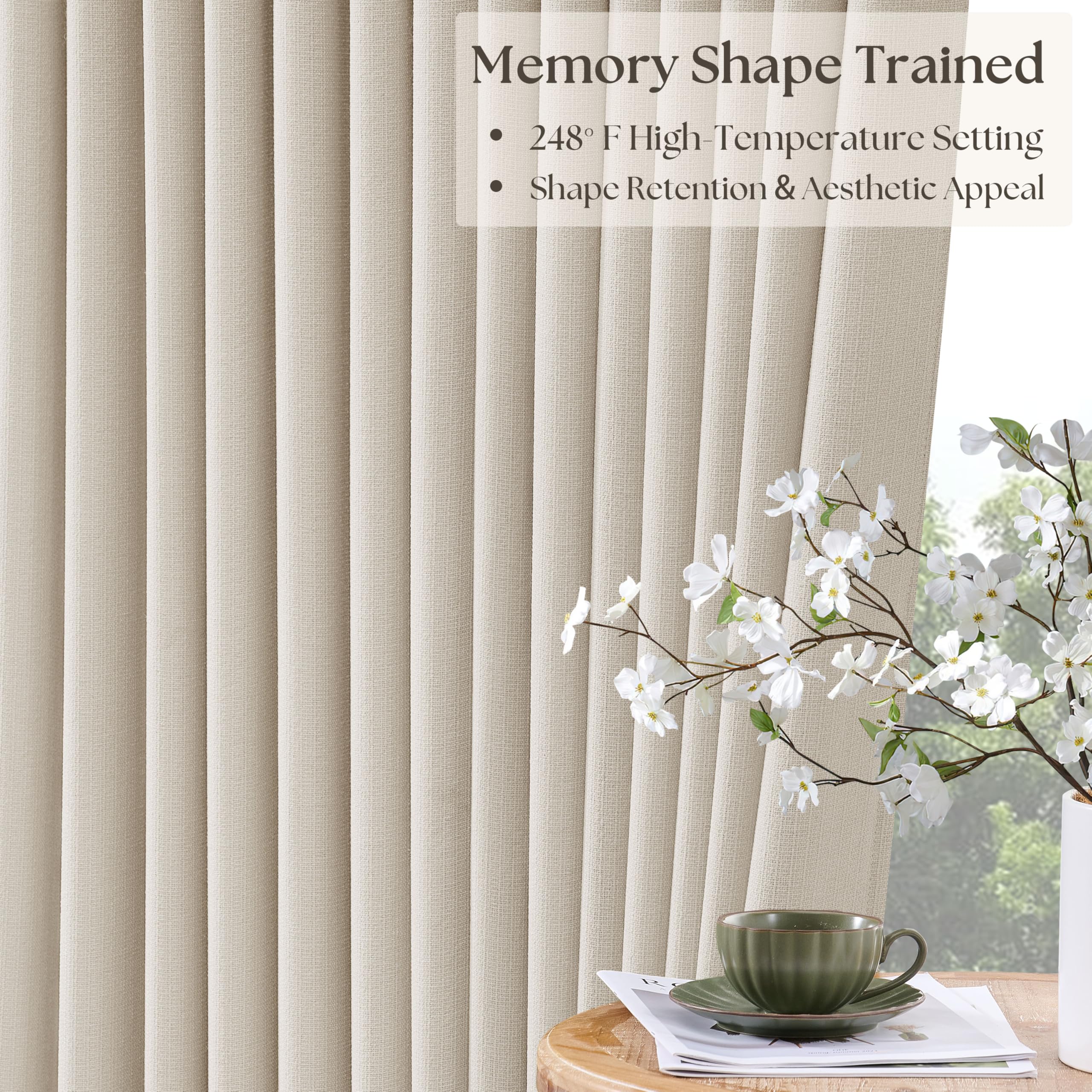 TWODRAPES Weighted bottom corners keep drapes straight.