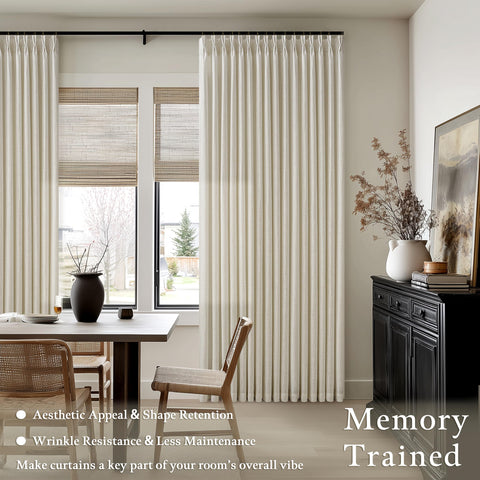 TWODRAPES pinch pleat detail emphasizes full, tailored drape